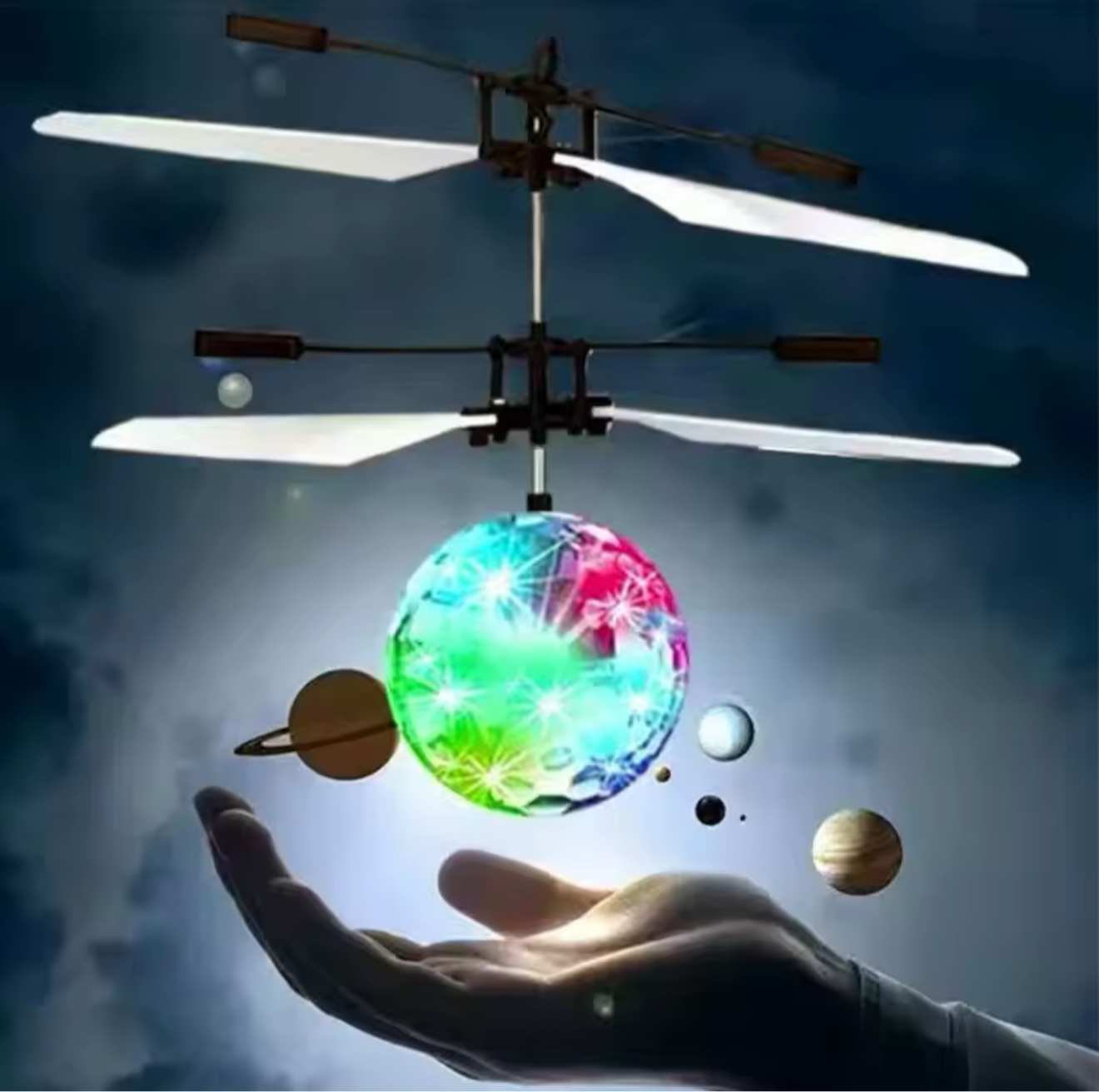 Led Light Suspension Crystal Ball Infrared Induction RC Gesture control