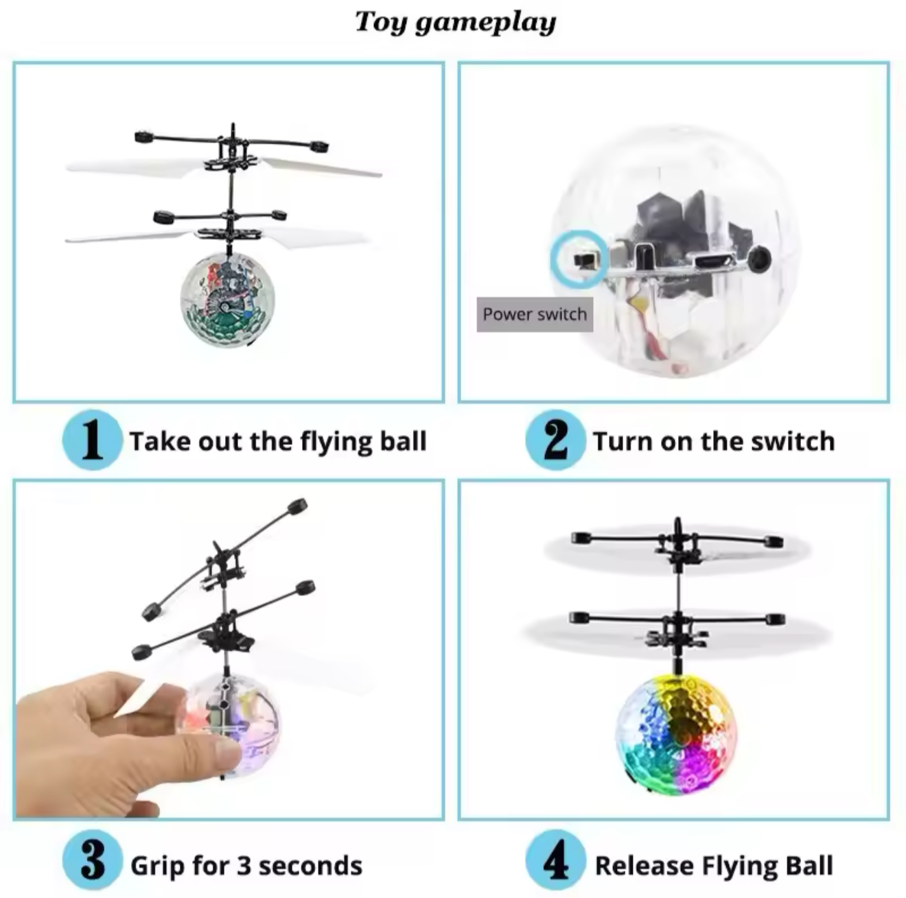 Led Light Suspension Crystal Ball Infrared Induction RC Gesture control