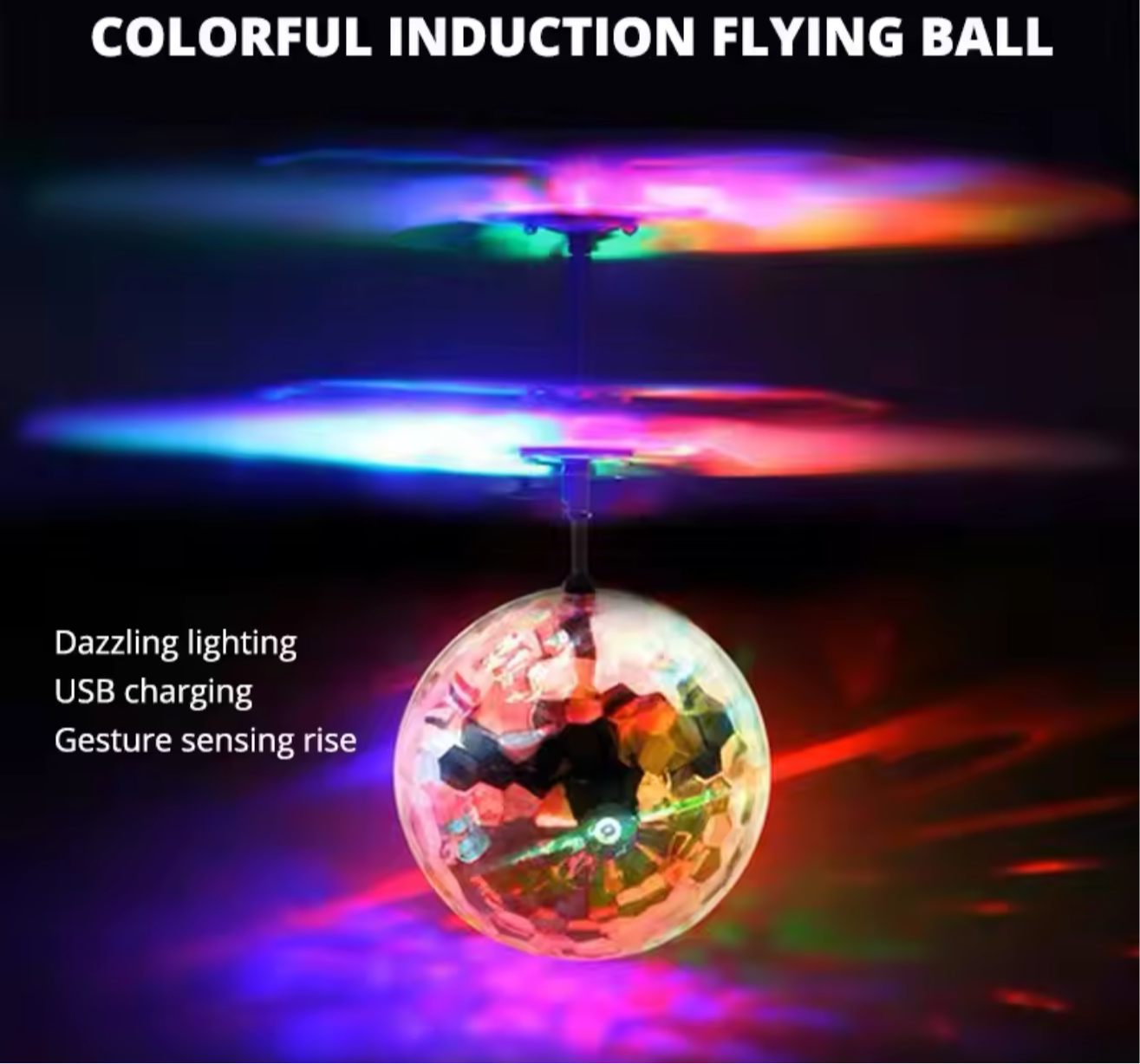 Led Light Suspension Crystal Ball Infrared Induction RC Gesture control